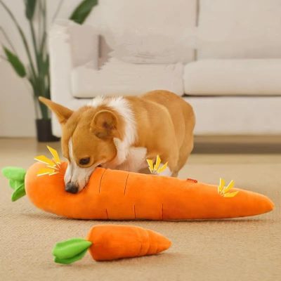 Carrot Style Squeaky Large Plush Dog Toys - Small Breed Puppy Chew Toys - Chewing Toys for Dogs - Large&Small Dog Plush Toys