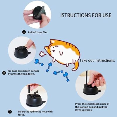 Cat Feather Toys Automatic Interactive Cat Toys Natural Bird Feather Ball Toys Suction Cup Pet Chase Movement Playing Toy Exercise cat Toys 7 Pcs Cat Toy Set for Indoor Bored Cats Gifts