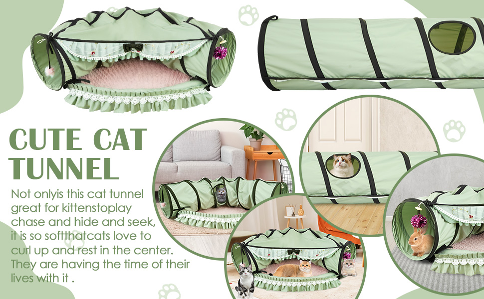 Cat Tunnel Toy Bed 2-in-1