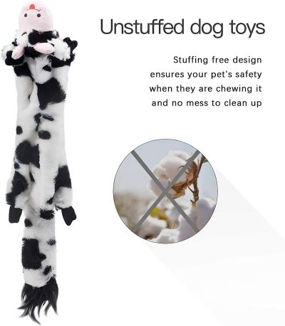 Dog Squeaky Toys 5 Pack, Pet Toys Crinkle Dog Toy No Stuffing Animals Dog plush Toy Dog Chew Toy for Large Dogs and Medium Dogs Squeeky Doggie Toys Puppy Toys Squeak