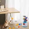 Automatic Ball Launcher for Small and Medium Cats, Interactive Cat Toy Base Ball Throwing Machine Mental Stimulation Toys for Cats Enrichment Toy for Indoor Outdoor Use, 16 EVA Balls Included