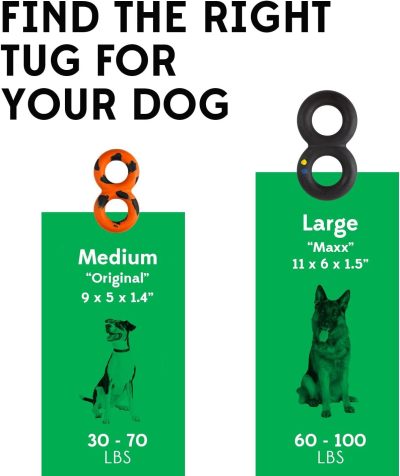 Dog Toys for Aggressive Chewers | Virtually Indestructible Pull Toy for Breeds such as Pit Bulls and German Shepherds | Heavy Duty Tug Dog Toy | Medium | Orange
