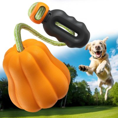 Dog Toy Ball for Aggressive Chewers, Interactive Fetch Dog Ball with Fun Squeaky Wobble Giggle Sound, Durable for Small Medium Large Dogs, Non-Toxic Rubber Pet Chew Toys, Black & Yellow