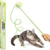 Interactive Cat Wand String Teaser Toy, 2024, Purple - Unique Toy with Triple-Tail Design, Durable Cotton & Rattle Sound - Ideal for Indoor Cats, Kitten Toy