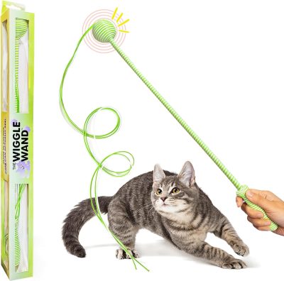 Interactive Cat Wand String Teaser Toy, 2024, Purple - Unique Toy with Triple-Tail Design, Durable Cotton & Rattle Sound - Ideal for Indoor Cats, Kitten Toy