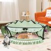 Cat Tunnel Toy Bed 2-in-1, Collapsible Cat Tunnels Tubes Toys with Washable Removable Mat Beds for Indoor Pet Cats Kittens Matcha