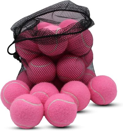 Tennis Balls, 20 Pack Tennis Balls for Dogs, Pet Dog Playing Balls, Come with Mesh Bag for Easy Transport, Colorful Easy Catching Pet Dog Balls (Multi-Color)