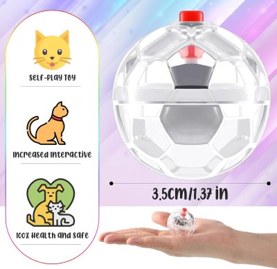 15 Pieces Ghost Hunting Cat Ball Light up Cat Balls Motion Activated Interactive Cat Toy Small LED Glowing Pet Ball for Animal Dog Running Activity Indoor Supplies, 1.38 x 1.5 Inches