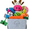 20Pcs Puppy Chew Toys for Teething, Dog Chew Toys with Rope Toys, Pet Dog Toothbrush, Treat Balls, Dog Plush Toys and Squeaky Toys for Small Medium Dogs, Cute Dog Toy with Basket