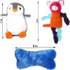5 Pack Value Bundle Dog Toys Assortment Dog Plush Toys Dog Squeaky Toys Assortment Puppy Pet Mutt Dog Toy Dog Squeak Toy for Small Medium Large Dogs