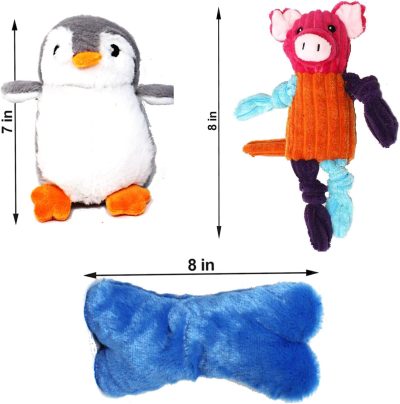 5 Pack Value Bundle Dog Toys Assortment Dog Plush Toys Dog Squeaky Toys Assortment Puppy Pet Mutt Dog Toy Dog Squeak Toy for Small Medium Large Dogs