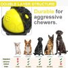 Dog Toy Ball for Aggressive Chewers, Interactive Fetch Dog Ball with Fun Squeaky Wobble Giggle Sound, Durable for Small Medium Large Dogs, Non-Toxic Rubber Pet Chew Toys, Black & Yellow