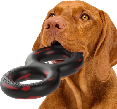 Dog Toys for Aggressive Chewers | Virtually Indestructible Pull Toy for Breeds such as Pit Bulls and German Shepherds | Heavy Duty Tug Dog Toy | Medium | Orange