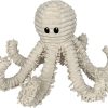 Durable Natural Nubby Plush Dog Toys with Squeaker and Crinkle Paper in Multi-Size (Natural Octopus - L, 18 Inch), All Breed Sizes