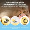 Cat Toy Balls for Indoor Cats Smart Interactive Self Rotating Ball Kitten Toy Gift USB Rechargeable Cat Toys Set Planet Cat Toys Balls With Lights Electric Pet Ball Automatic Moving Yellow Toy Ball