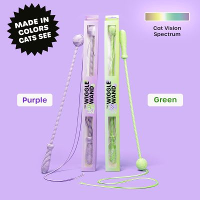 Interactive Cat Wand String Teaser Toy, 2024, Purple - Unique Toy with Triple-Tail Design, Durable Cotton & Rattle Sound - Ideal for Indoor Cats, Kitten Toy