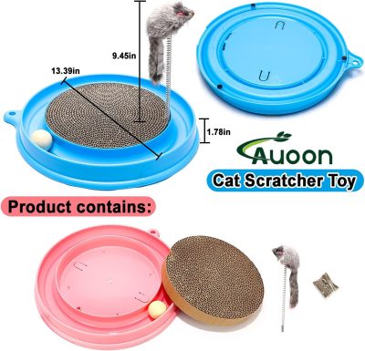 Cat Scratcher Toy, Cat Toy, Scratch Pad,Post Pad Interactive Training Exercise Mouse Play Toy with Ball for Kitty Puppy