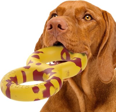 Dog Toys for Aggressive Chewers | Virtually Indestructible Pull Toy for Breeds such as Pit Bulls and German Shepherds | Heavy Duty Tug Dog Toy | Medium | Orange