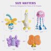 Small Medium Dog Toys, Soft Fabric Squeaky Puppy Toys, Keep Dogs Busy, Plush Durable Stuffed Crinkle Pet Chew Toys for Medium, Small Puppy Dogs, Cute Pet Teething Toys, 5 Packs