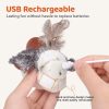 Cat Toys Rechargeable Flapping Bird Sparrow, Lifelike Chirp Tweet, Touch Activated Kitten Toy Interactive Cat Exercise Toys for All Breeds Cat Kicker Catnip Toys 4.0 Inches