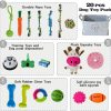 20Pcs Puppy Chew Toys for Teething, Dog Chew Toys with Rope Toys, Pet Dog Toothbrush, Treat Balls, Dog Plush Toys and Squeaky Toys for Small Medium Dogs, Cute Dog Toy with Basket