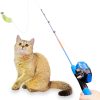 Cat Casting Fishing Pole Toy, Cat Casting Toy Set, Interactive Toy for Cats, Tangle-Free Design, Cat Toy for Indoor Outdoor Cats