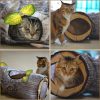 Large Cat Tunnel, 3 Way Collapsible Tube with Peek Holes Cat Tunnels for Indoor Cats Interactive Maze Toy for Kitty Puppy Rabbits Ferrets Squirrels Guinea Pigs Chinchillas