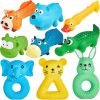 9 Pack Latex Squeaky Dog Toys 7 Inch Soft Rubber Dog Chew Toy Animal Standing Stick Puppy Fetch Interactive Play Toy Assorted Animal Pet Toys for Small Medium Large Dogs(Classic)