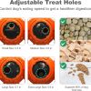 Dog Food Puzzle Toys, Treat Dispenser with Squeaky Giggle Sound, Interactive Chase Slow Feeder for Boredom and Stimulating, IQ Training for Small Medium Large Dogs, Orange