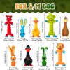9 Pack Latex Squeaky Dog Toys 7 Inch Soft Rubber Dog Chew Toy Animal Standing Stick Puppy Fetch Interactive Play Toy Assorted Animal Pet Toys for Small Medium Large Dogs(Classic)
