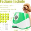 Automatic Ball Launcher for Dogs, Dog Ball Thrower Launcher with 15 Pcs Tennis Balls, 10-30 Ft Distance Settings Ball Launcher for Small Dogs, Dog Fetch Ball Thrower Green