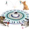 Cat Laser Toy Automatic, 4-in-1 Interactive Cat Toys for Indoor Cats, Hide and Seek Kitten Wand Toy, USB Rechargeable Electronic Kitten Toys with Moving Feather, Cover for Bored Cats All Breeds