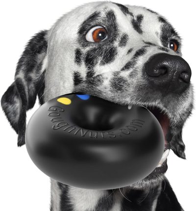 Dog Toys for Aggressive Chewers | Virtually Indestructible Dog Toys for Large Breeds Such as Pit Bulls | Heavy Duty Dog Toy | Black