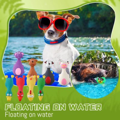 20 Pcs Squeak Latex Puppy Toy Squeaky Dog Toys Rubber Small Squeaky Balls Rubber Toys Funny Animal for Small Medium Large Pets Interactive Play Fetch Reduce Separation Anxiety (Novel)