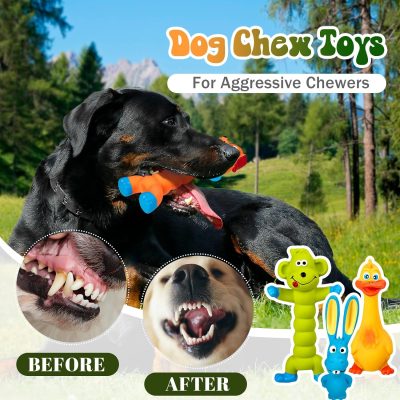 9 Pack Latex Squeaky Dog Toys 7 Inch Soft Rubber Dog Chew Toy Animal Standing Stick Puppy Fetch Interactive Play Toy Assorted Animal Pet Toys for Small Medium Large Dogs(Classic)