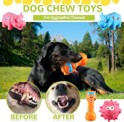 13 Pcs Squeaky Dog Toys Durable Latex Squeaker Puppy Chew Rubber Dog Toys Boredom Animals Interactive Dog Toys Colorful Funny Fetch Toy for Small Medium Breed