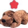 Dog Heartbeat Toy for Puppy Anxiety Relief, Heartbeat Stuffed Animal Heartbeat Plush Toy for Small, Medium, and Large Dogs (Brown)