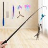 2024 latest Cat Toys, 2 in 1 Spring Cat Wand Toy with 2PCS Ultra-long Cat Teaser, 4PCS Spring Steel Wire & 5PCS Feather Refills for Kitty Kitten Indoor Cats Cat Accessories