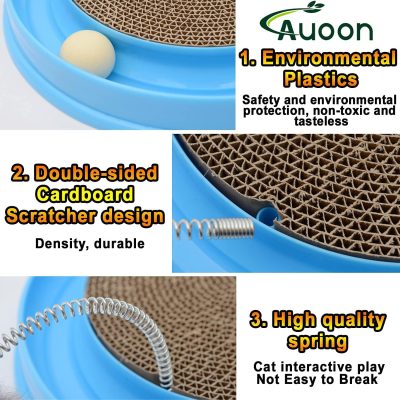 Cat Scratcher Toy, Cat Toy, Scratch Pad,Post Pad Interactive Training Exercise Mouse Play Toy with Ball for Kitty Puppy