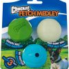 Fetch Medley Dog Ball Dog Toys, Medium (2.5 Inch) Pack of 3, for Medium Breeds, Includes Whistler, Max Glow and Rebounce Balls