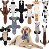 10 Pcs Dog Squeaky Toys No Stuffing Pet Toys Crinkle Dog Toy for Aggressive Chewers Plush Teething Puppy Squeak Toys Animals Chew Toys for Small Medium Large Pets, 10 Styles(Classic Style)