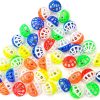 45PCS 1.6'' Cat Toy Ball with Bell Plastic Lattice Jingle Balls Kitten Chase Pounce Rattle Toy Assorted Color