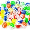 45PCS 1.6'' Cat Toy Ball with Bell Plastic Lattice Jingle Balls Kitten Chase Pounce Rattle Toy Assorted Color