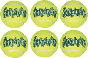 Air Dog Squeak air Tennis Ball Dog Toy, Large, Yellow, 6 Count