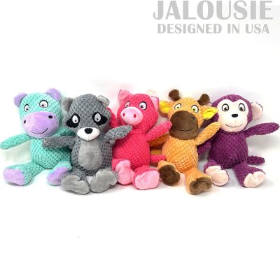 5 Pack Squeaky Plush Toys Assortment Value Bundle Puppy Pet Mutt Squeak Toy for Medium Large Dogs Made Tough for Aggressive Chewers