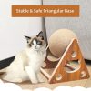 Cat Toys Sisal Scratcher Ball, Natural Sisal Cat Scratching Ball, Cat Scratcher Toy with Ball, Scratching Ball for Cats and Kittens, Interactive Solid Wood Scratcher Pet Toy, Diameter 6.5 Inch