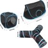 Cat Furniture Tent for Indoor and Outdoor Playpen Portable Cat Tunnels, Outdoor Kennel (2 Cube + 3-Way Tunnel)