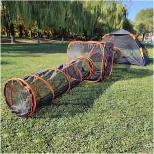 Portable Outdoor Cat Enclosures for Indoor Cats, 4-in-1 Large Cat Tent Outdoor with Tunnel for Cats and Other Pets