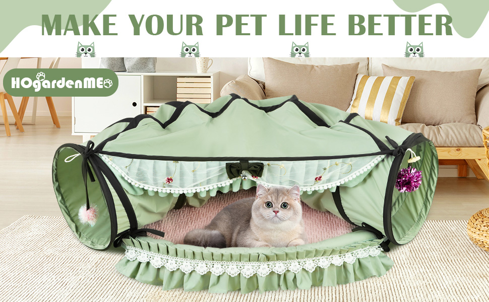 Cat Tunnel Toy Bed 2-in-1